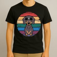 Retro Dachshund Sunset T-Shirt