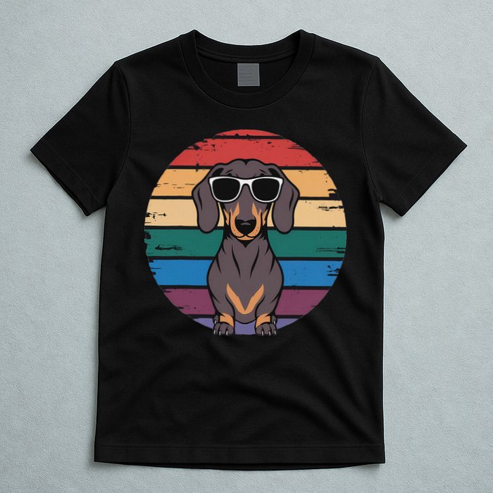 Retro Dachshund Sunset T-Shirt