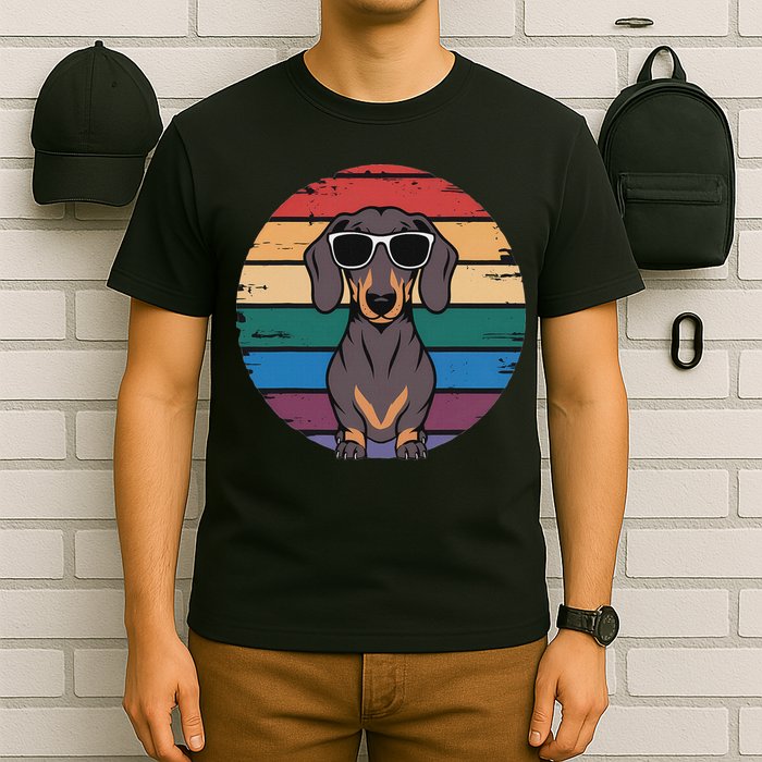 Retro Dachshund Sunset T-Shirt