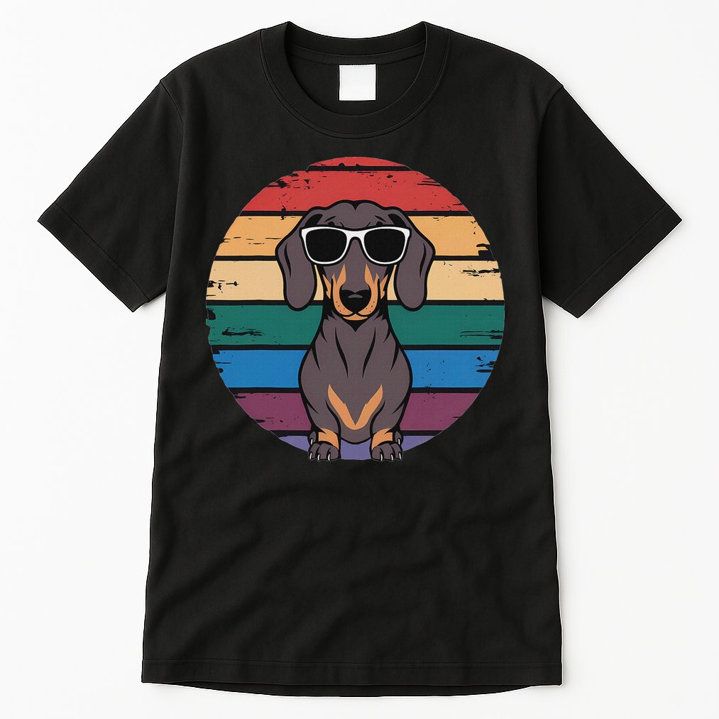 Retro Dachshund Sunset Tall T-Shirt