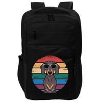 Retro Dachshund Sunset Impact Tech Backpack