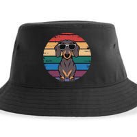 Retro Dachshund Sunset Sustainable Bucket Hat