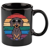 Retro Dachshund Sunset 11oz C Handle Ceramic Mug
