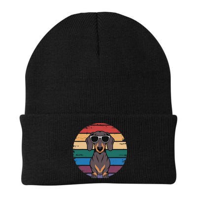 Retro Dachshund Sunset Beanie