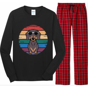 Retro Dachshund Sunset Long Sleeve Pajama Set