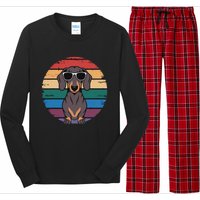 Retro Dachshund Sunset Long Sleeve Pajama Set