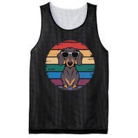 Retro Dachshund Sunset Mesh Reversible Basketball Jersey Tank