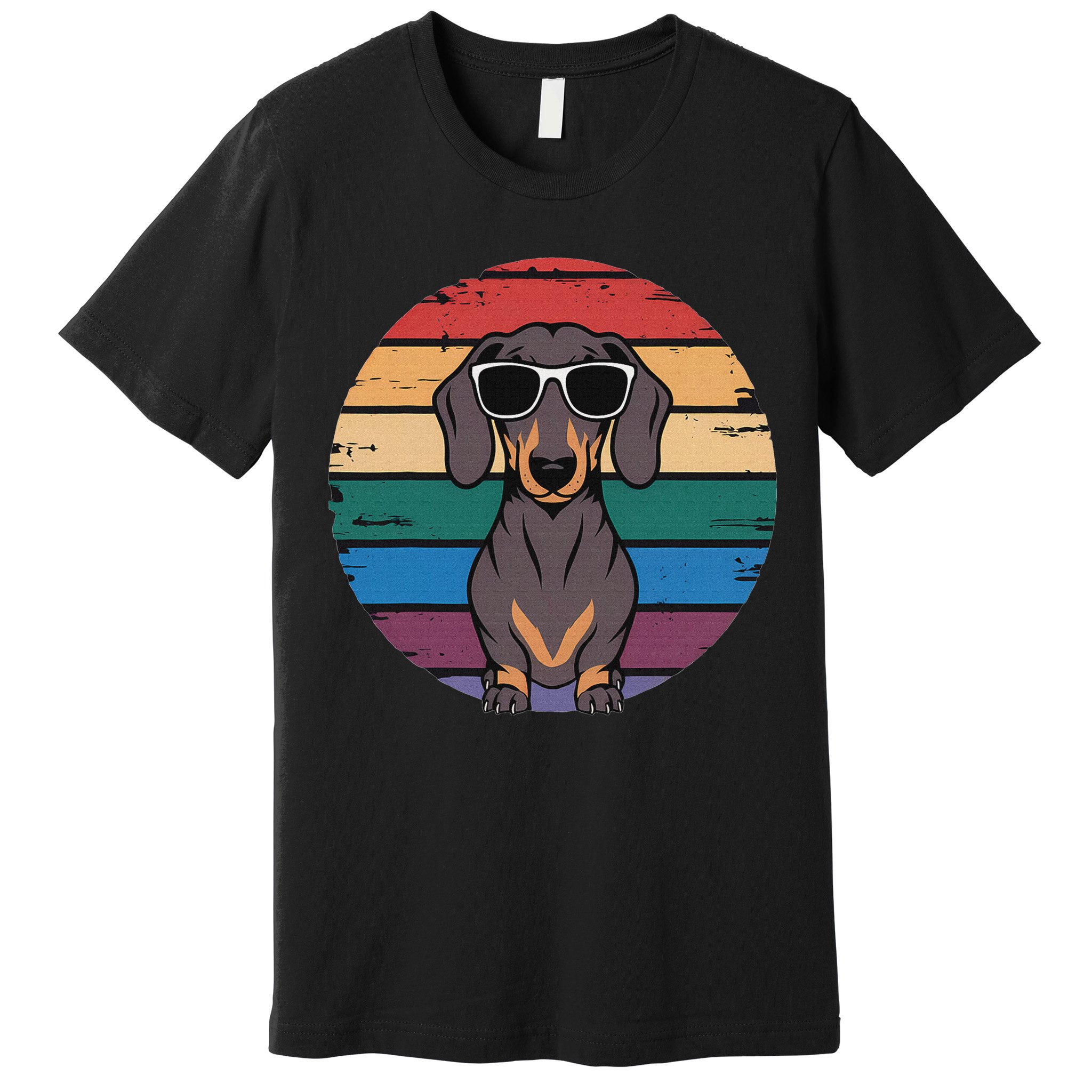 Retro Dachshund Sunset Premium T-Shirt