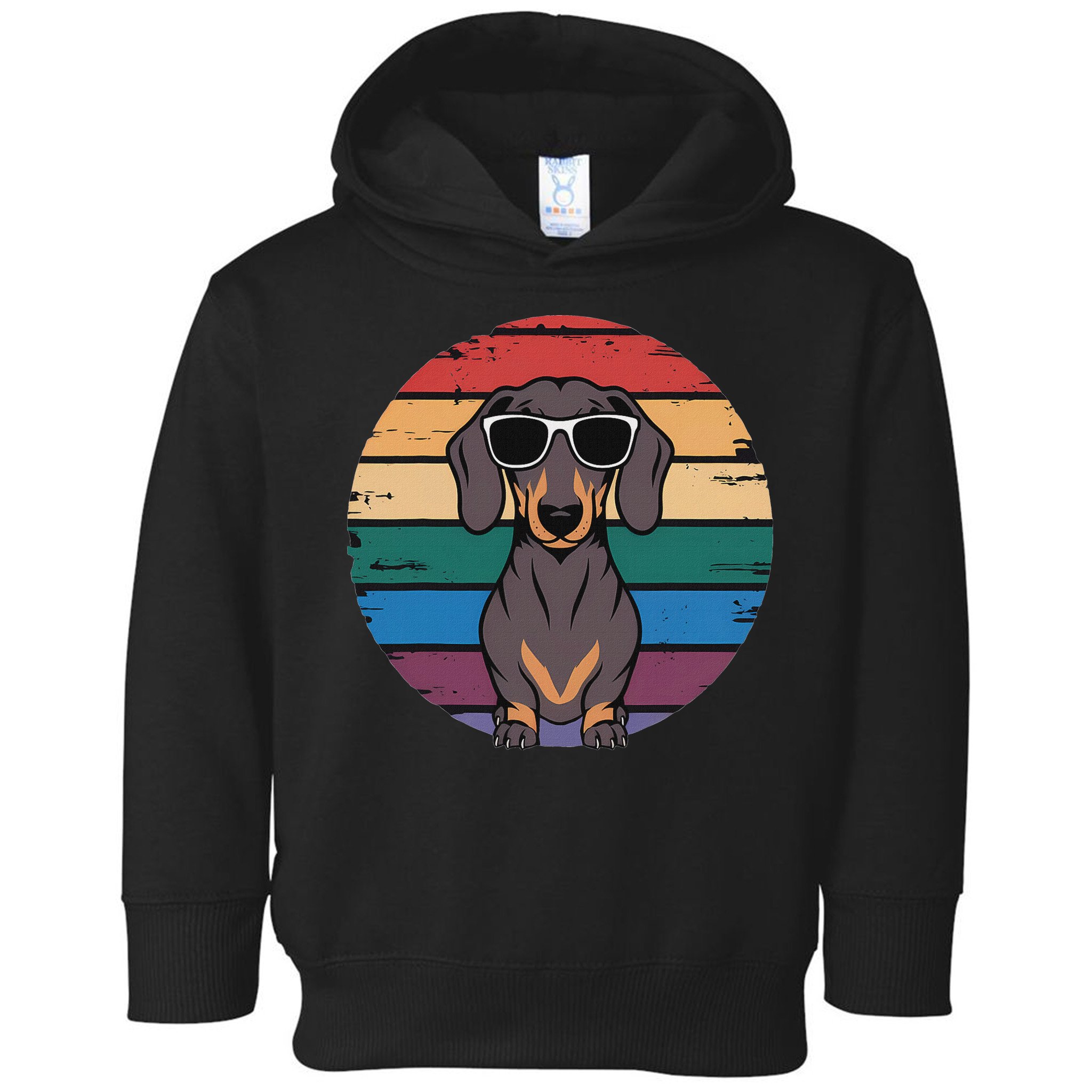 Retro Dachshund Sunset Toddler Hoodie