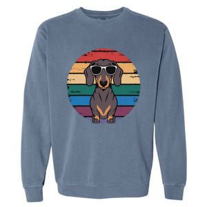 Retro Dachshund Sunset Garment-Dyed Sweatshirt