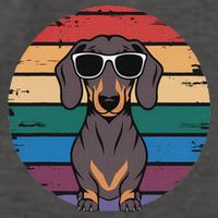 Retro Dachshund Sunset Vector Backpack