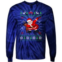 Reindeer Dabbing Santa Ugly Christmas Tie-Dye Long Sleeve Shirt