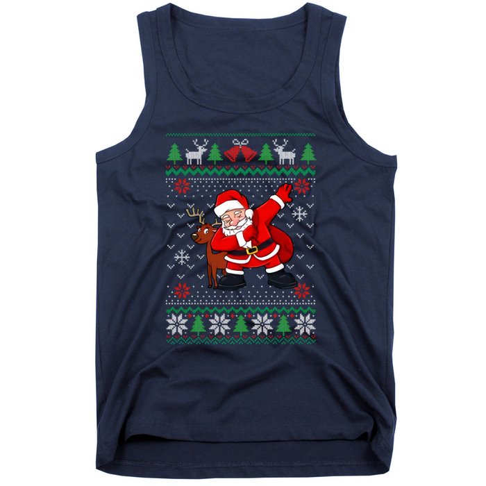 Reindeer Dabbing Santa Ugly Christmas Tank Top