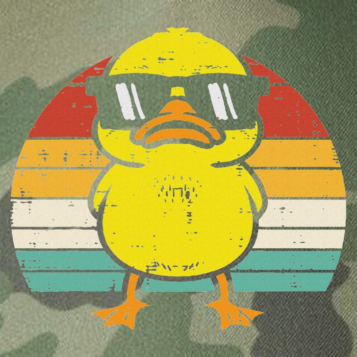 Rubber Duck Sunglasses Sunset Retro Duckling Legacy Tie Dye Trucker Hat