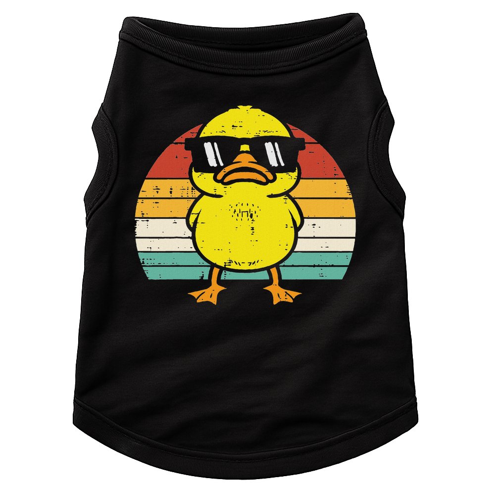 Rubber Duck Sunglasses Sunset Retro Duckling Doggie Tank