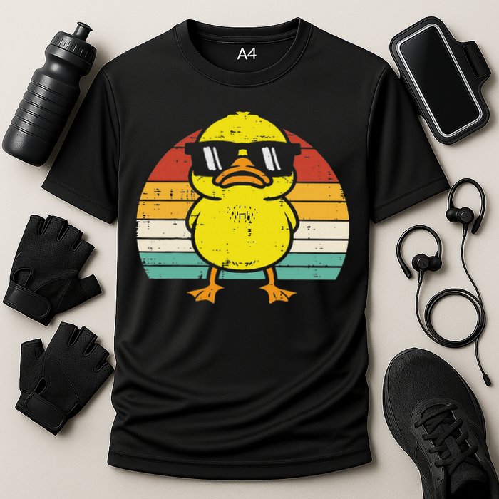 Rubber Duck Sunglasses Sunset Retro Duckling Cooling Performance Crew T-Shirt