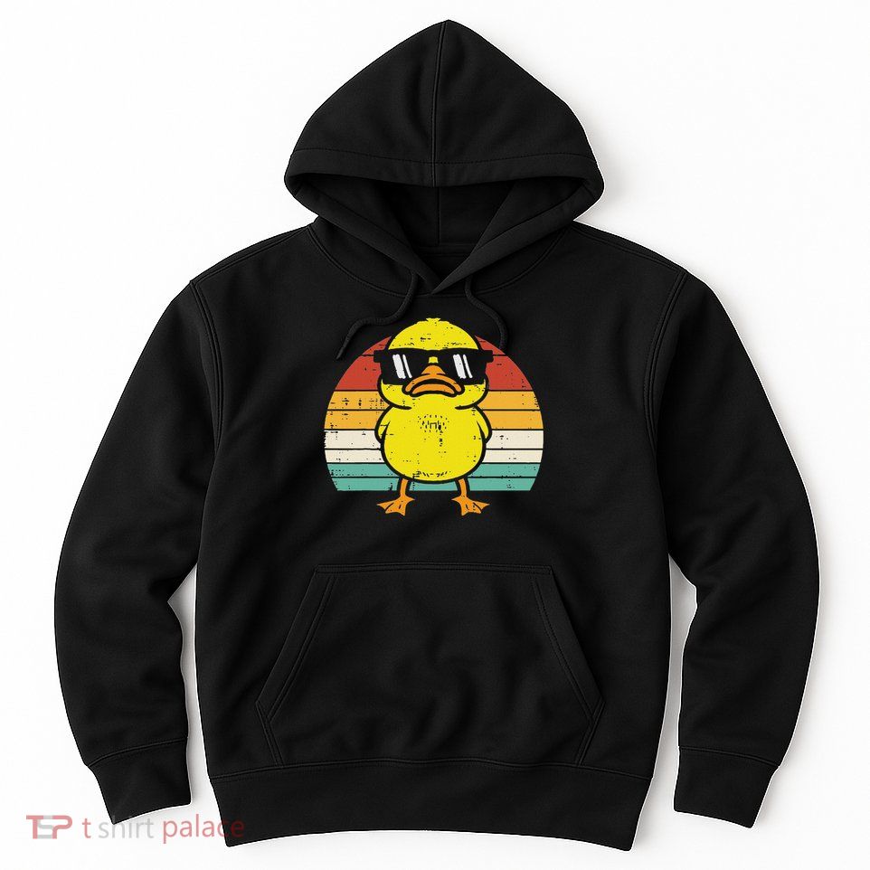 Rubber Duck Sunglasses Sunset Retro Duckling Hoodie