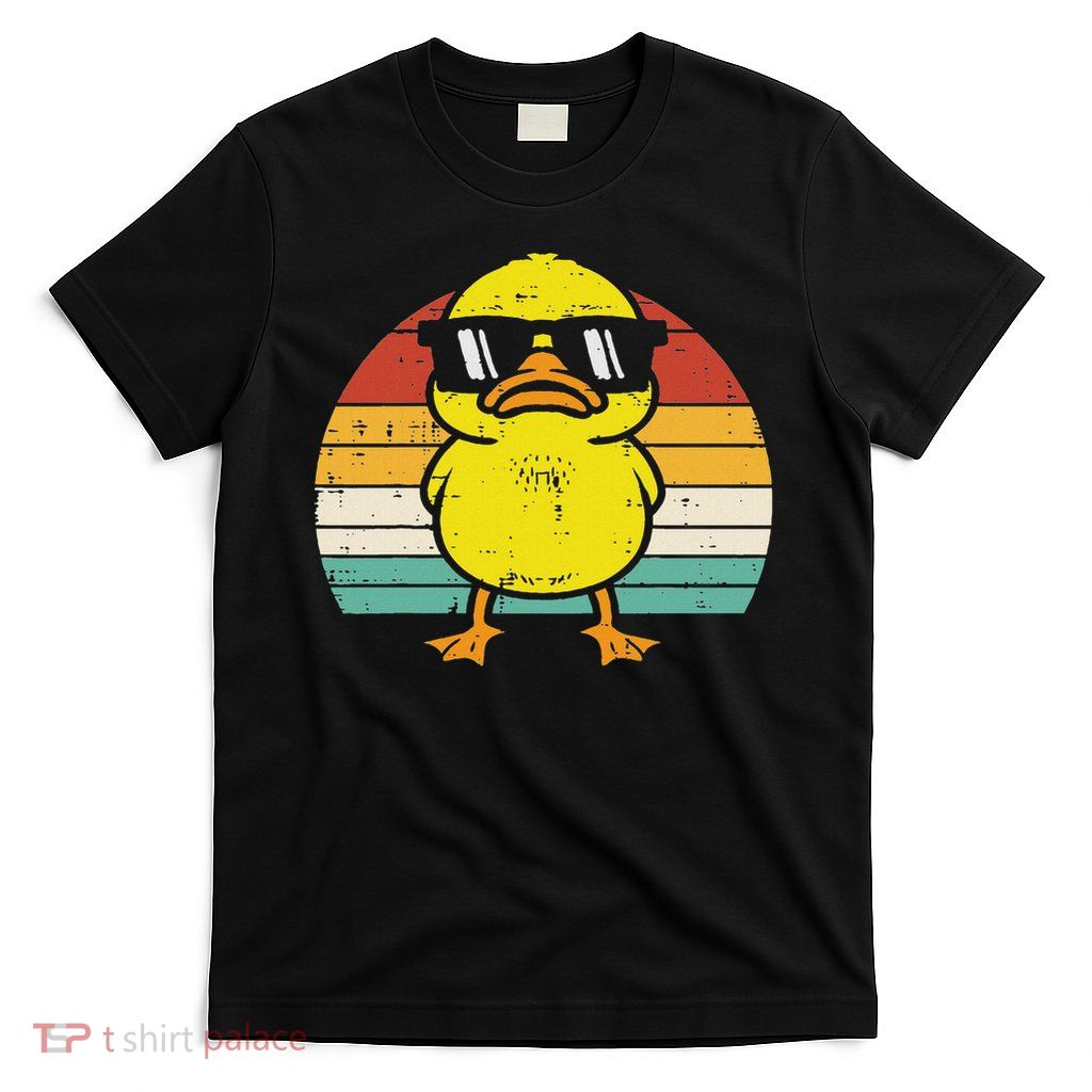 Rubber Duck Sunglasses Sunset Retro Duckling T-Shirt