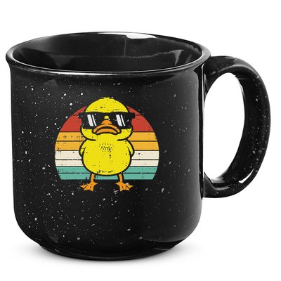 Rubber Duck Sunglasses Sunset Retro Duckling 15oz Campfire Ceramic Mug