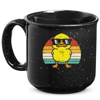 Rubber Duck Sunglasses Sunset Retro Duckling 15oz Campfire Ceramic Mug