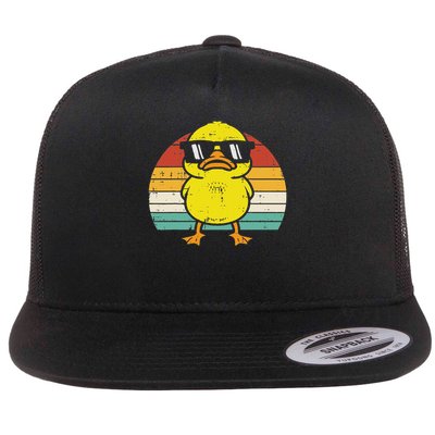 Rubber Duck Sunglasses Sunset Retro Duckling Flatbill Hat