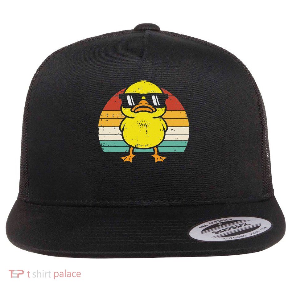 Rubber Duck Sunglasses Sunset Retro Duckling Flatbill Hat