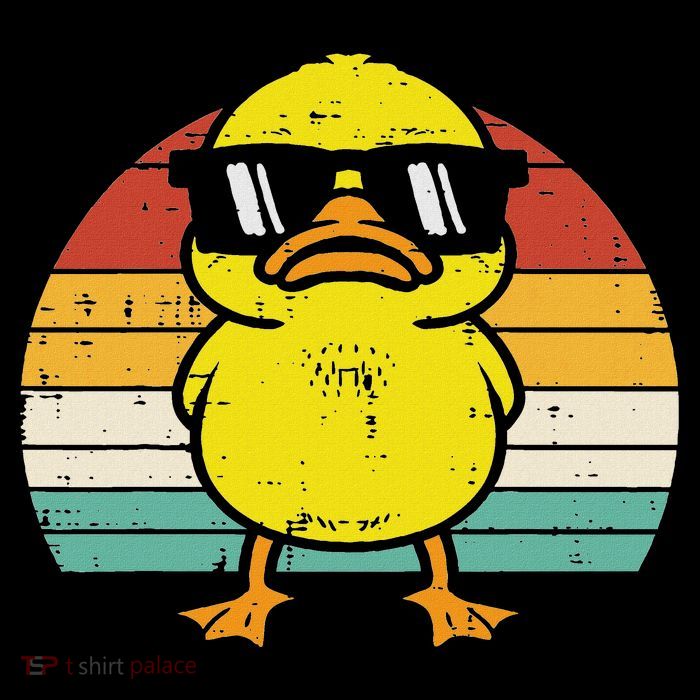 Rubber Duck Sunglasses Sunset Retro Duckling Flatbill Hat