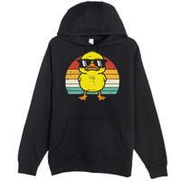 Rubber Duck Sunglasses Sunset Retro Duckling Premium Pullover Hoodie