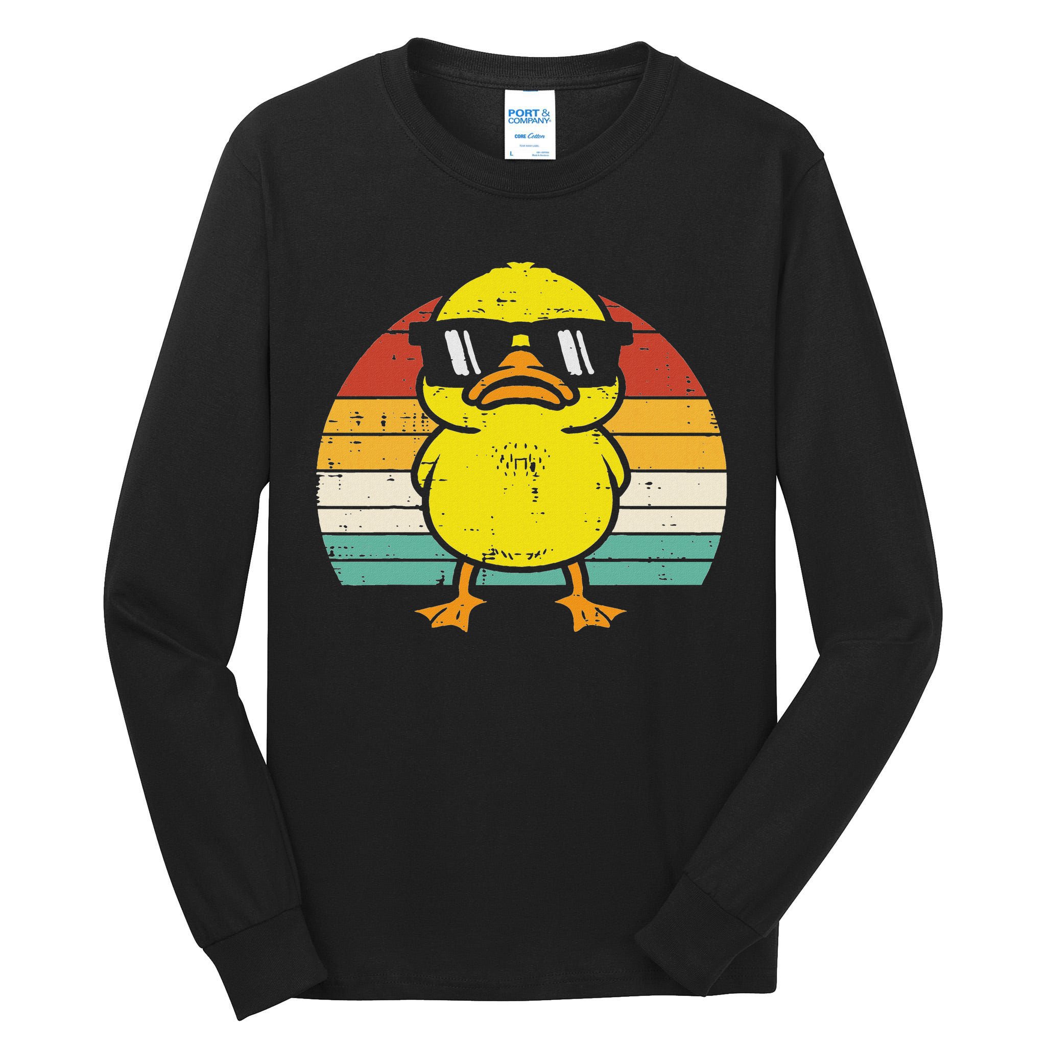 Rubber Duck Sunglasses Sunset Retro Duckling Tall Long Sleeve T-Shirt