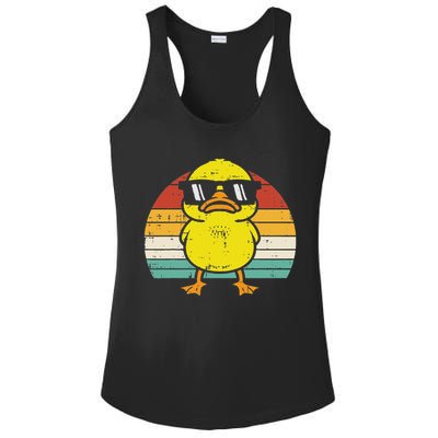 Rubber Duck Sunglasses Sunset Retro Duckling Ladies PosiCharge Competitor Racerback Tank