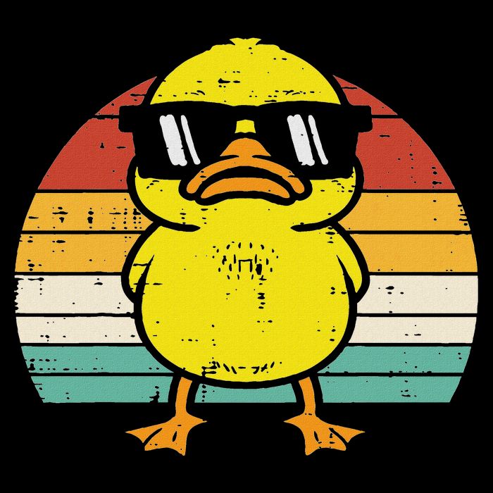 Rubber Duck Sunglasses Sunset Retro Duckling Bag