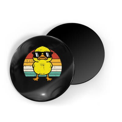 Rubber Duck Sunglasses Sunset Retro Duckling Magnet