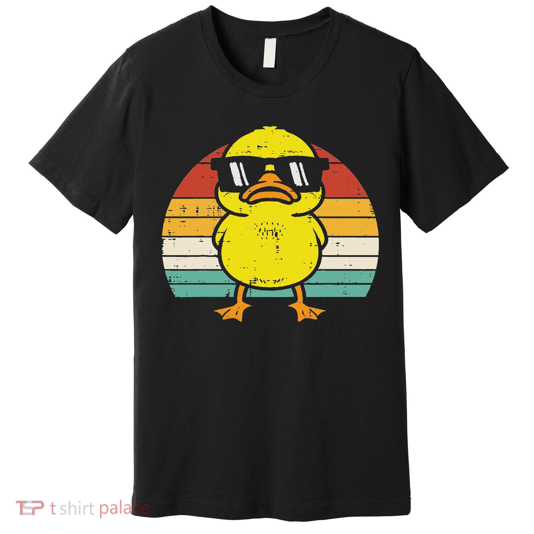 Rubber Duck Sunglasses Sunset Retro Duckling Premium T-Shirt