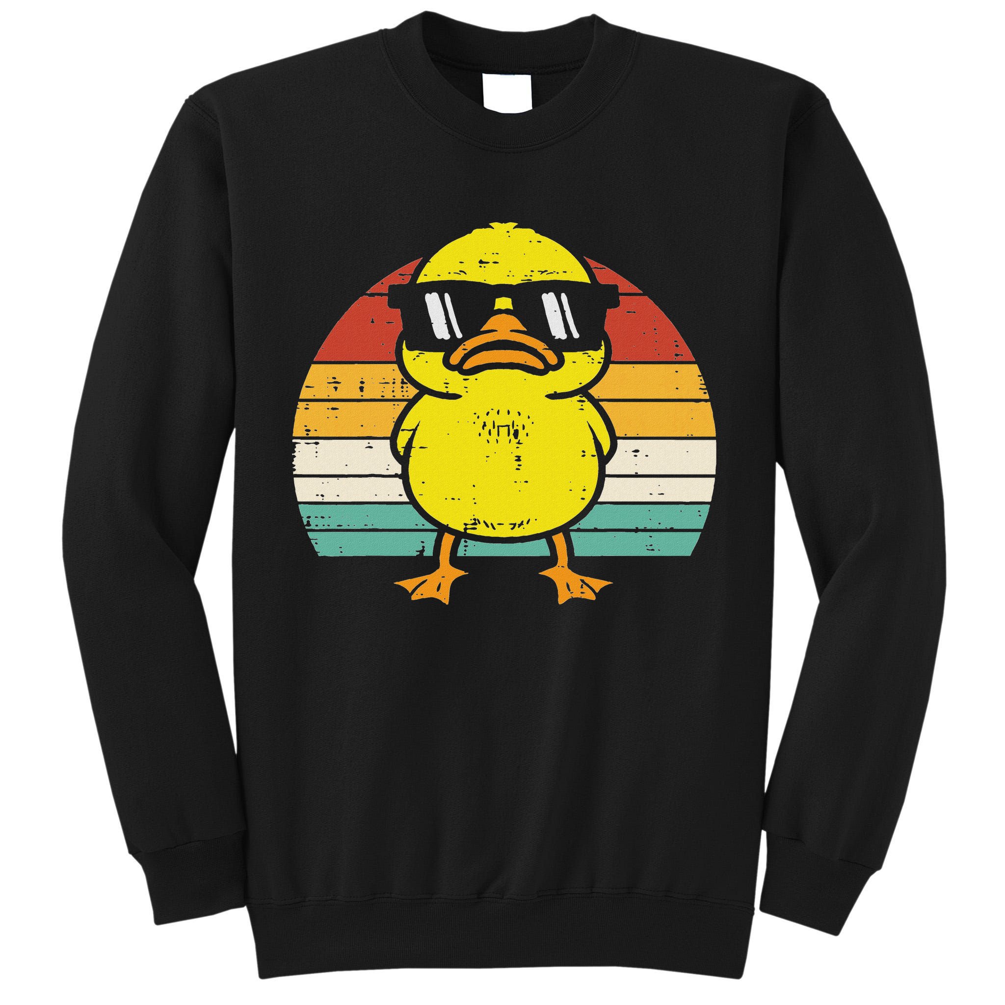Rubber Duck Sunglasses Sunset Retro Duckling Tall Sweatshirt