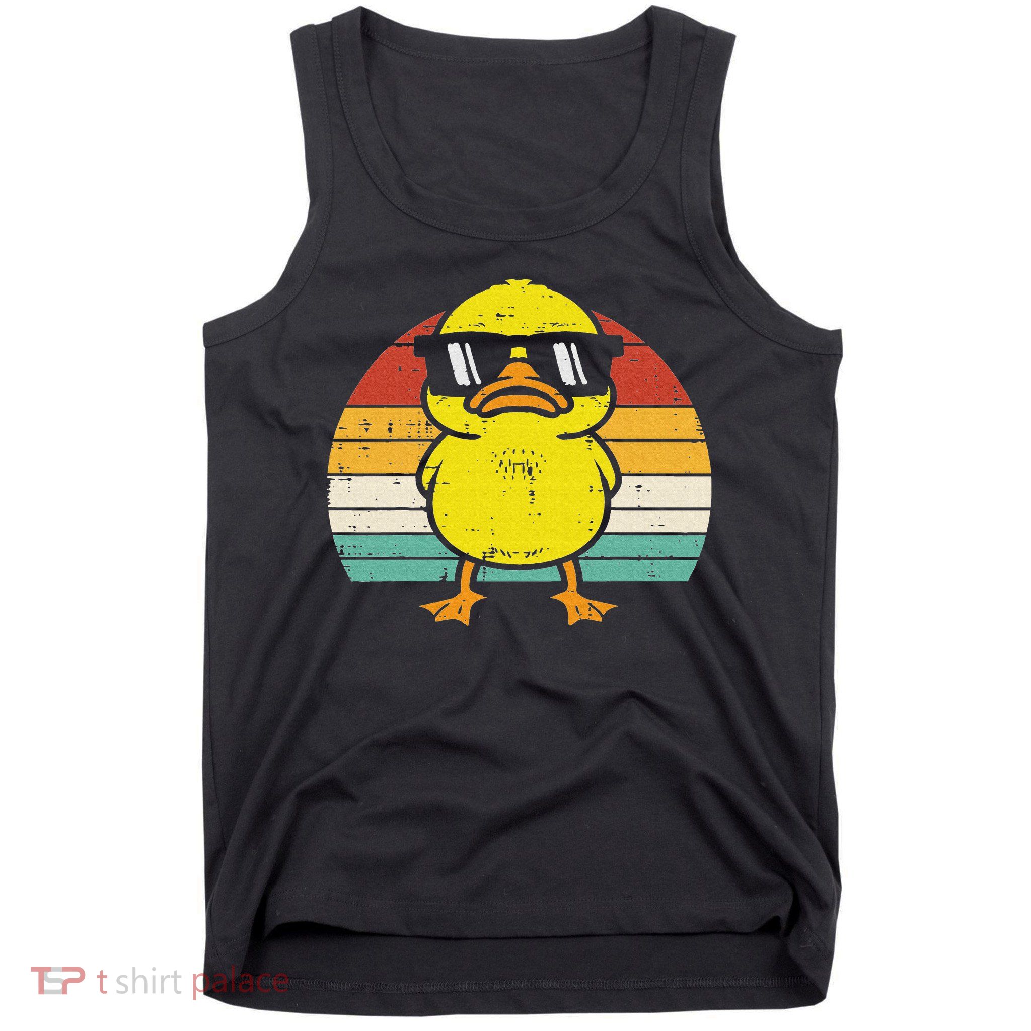 Rubber Duck Sunglasses Sunset Retro Duckling Tank Top