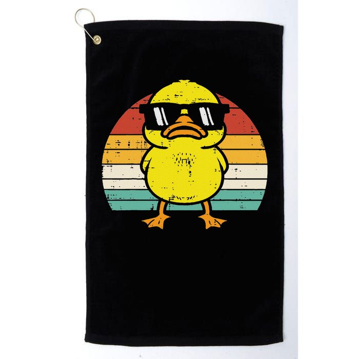 Rubber Duck Sunglasses Sunset Retro Duckling Golf Towel