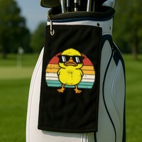 Rubber Duck Sunglasses Sunset Retro Duckling Golf Towel