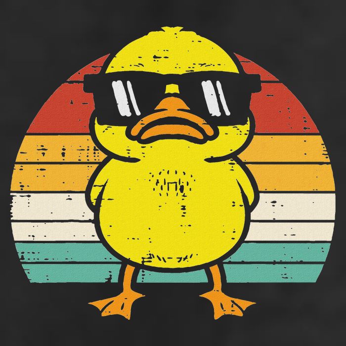 Rubber Duck Sunglasses Sunset Retro Duckling Golf Towel