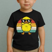Rubber Duck Sunglasses Sunset Retro Duckling Toddler T-Shirt