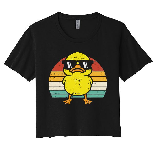 Rubber Duck Sunglasses Sunset Retro Duckling Crop Top