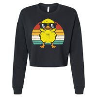 Rubber Duck Sunglasses Sunset Retro Duckling Cropped Pullover Crew