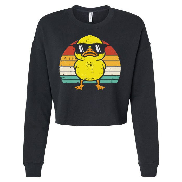 Rubber Duck Sunglasses Sunset Retro Duckling Cropped Pullover Crew