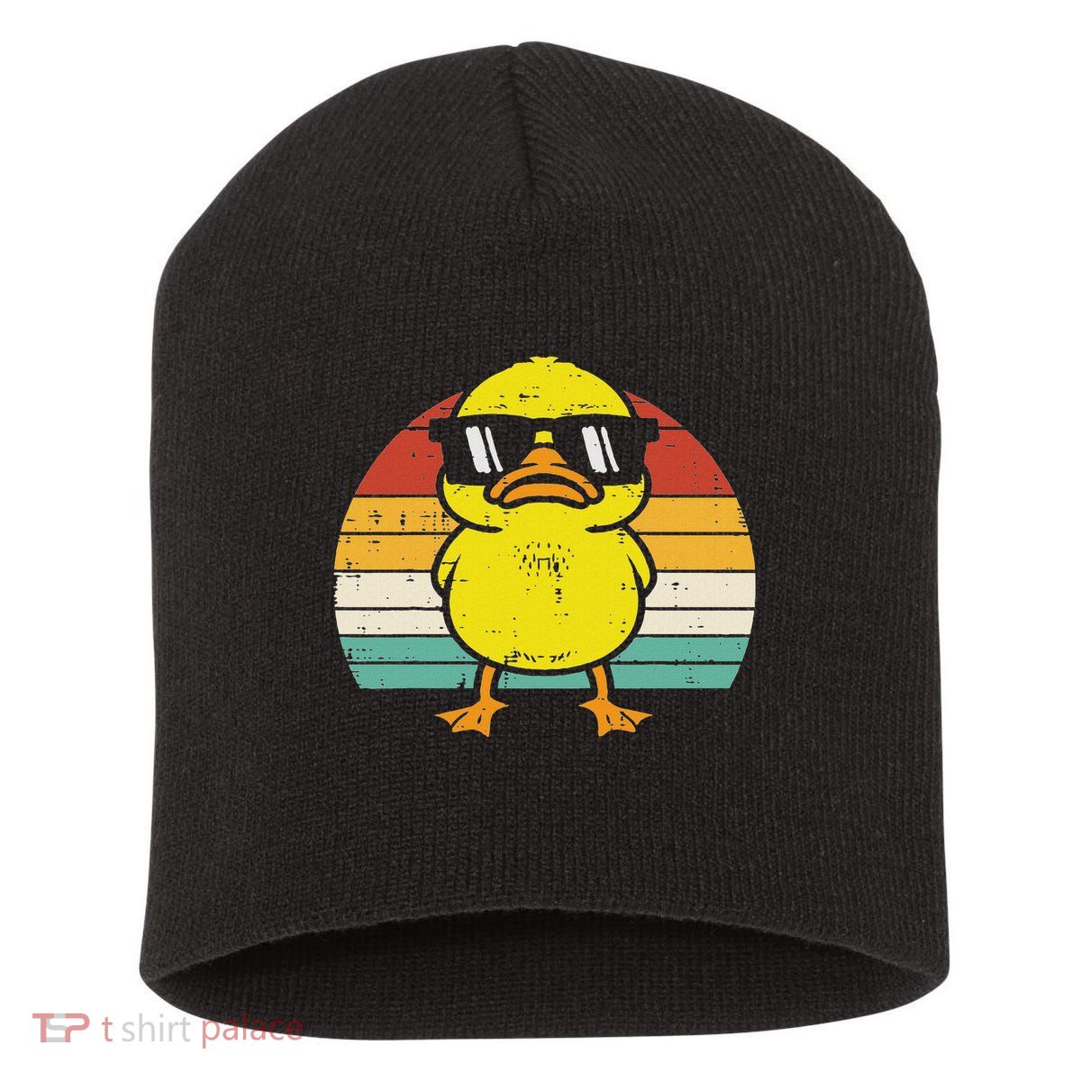 Rubber Duck Sunglasses Sunset Retro Duckling Short Acrylic Beanie