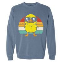 Rubber Duck Sunglasses Sunset Retro Duckling Garment-Dyed Sweatshirt