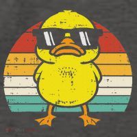 Rubber Duck Sunglasses Sunset Retro Duckling Vector Backpack