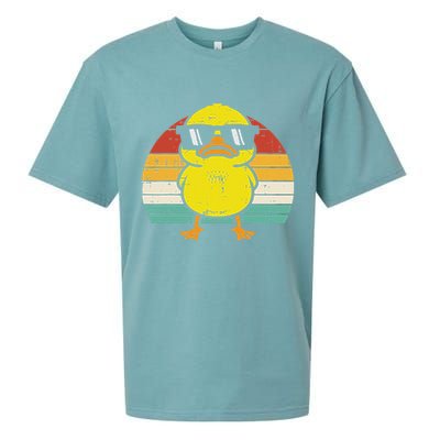 Rubber Duck Sunglasses Sunset Retro Duckling Sueded Cloud Jersey T-Shirt