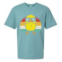 Rubber Duck Sunglasses Sunset Retro Duckling Sueded Cloud Jersey T-Shirt