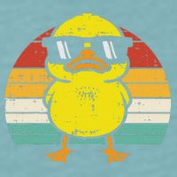 Rubber Duck Sunglasses Sunset Retro Duckling Sueded Cloud Jersey T-Shirt