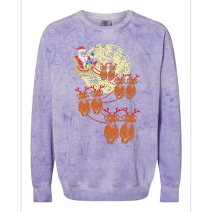 Reindeer Dachshund Santa Christmas Pet Weiner Dog Xmas Pj Colorblast Crewneck Sweatshirt