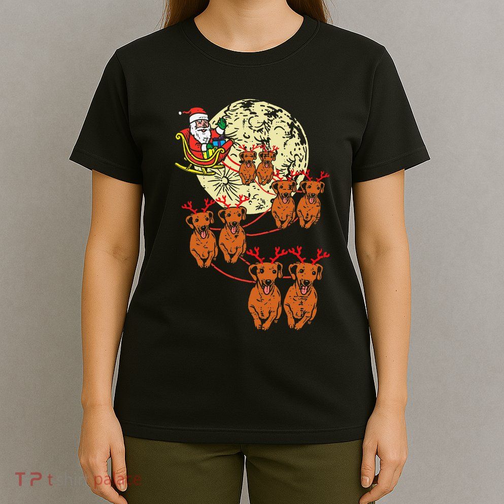 Reindeer Dachshund Santa Christmas Pet Weiner Dog Xmas Pj T-Shirt